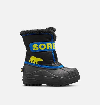 Sorel Snow Commander Kids Boots Black,Blue - Girls Boots NZ6852394